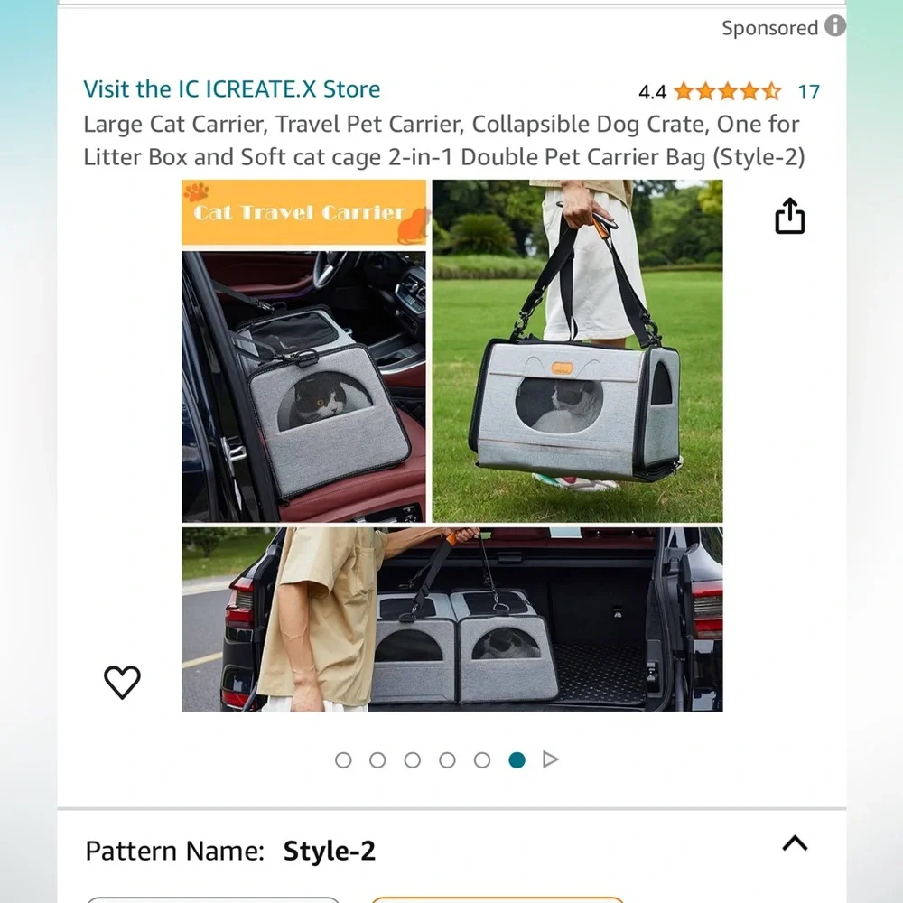 double pet carrier made for cats, double cat carrier, cat and litter box carrier